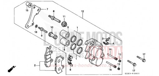 ETRIER DE FREIN AVANT CA125T de 1996